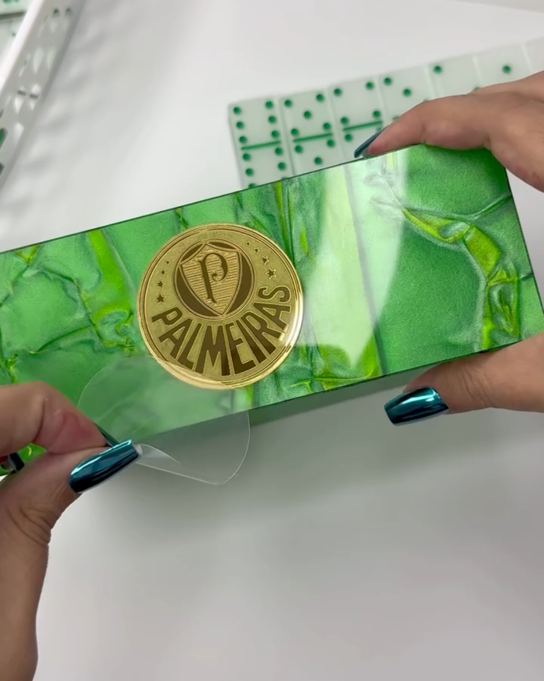 Dominó de Resina Personalizado Palmeiras – Edição Holográfica