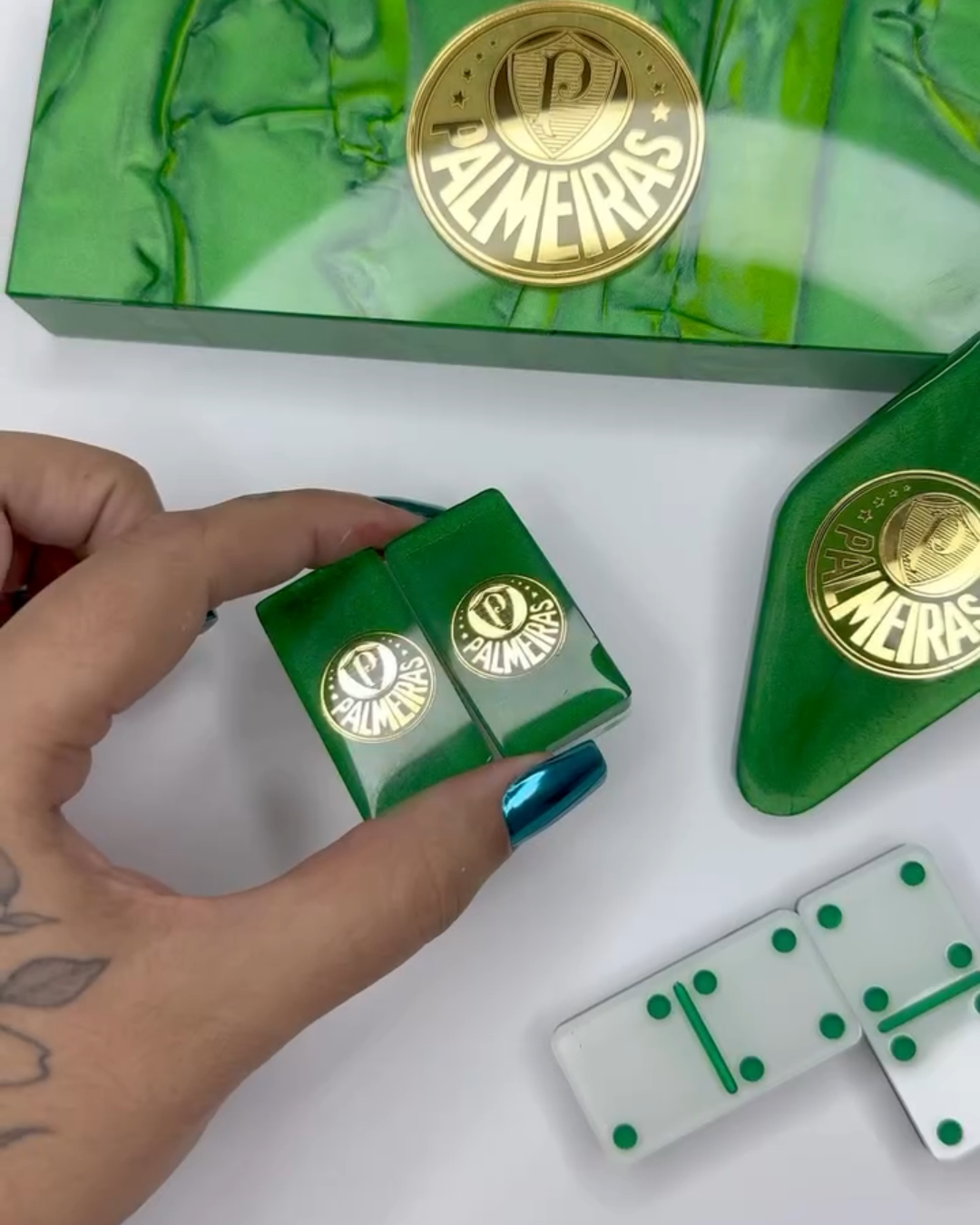 Dominó de Resina Personalizado Palmeiras – Edição Holográfica